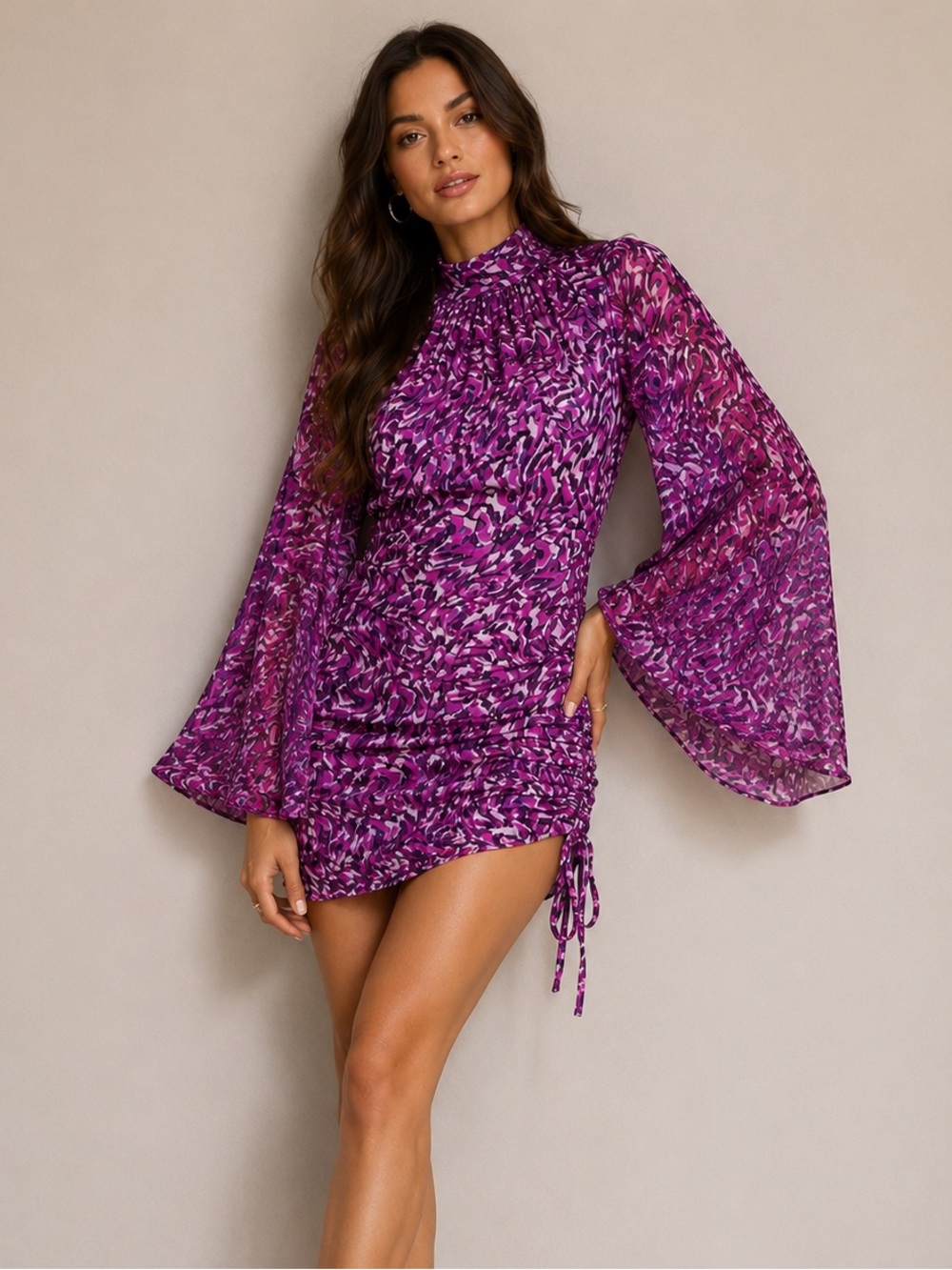Ramy Brook Kamila Mini Dress Purple Abstract NWT | Size 4